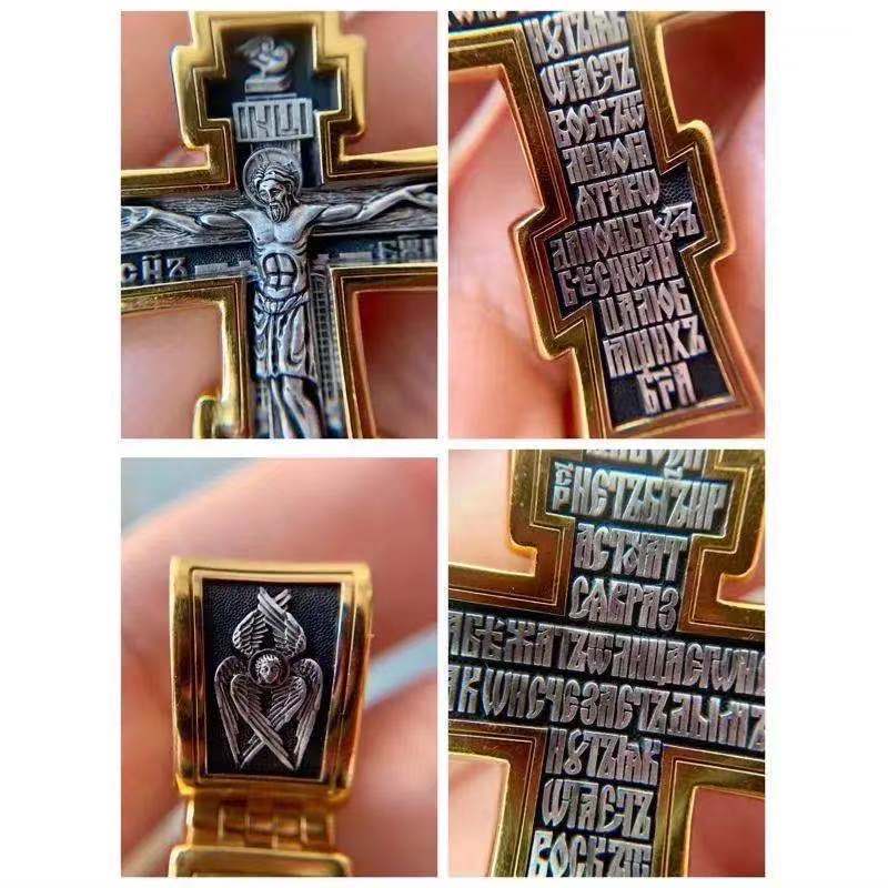 Wholesale Creative Alloy Cross Letter Engraved Necklace
